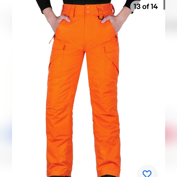 Free SoldierSki pants Womans Thermal Insulated XL (16-18) 32" Inseam Orange - Picture 2 of 15